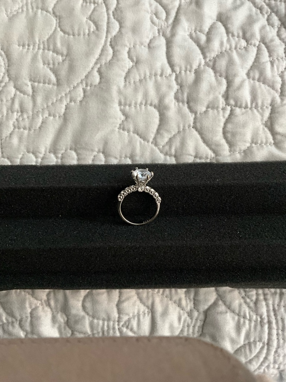 Sterling Silver Cubic Zirconia Solitaire Ring Size 9 - Picture 7 of 8